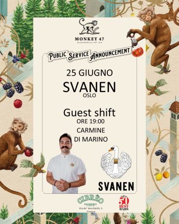 Una guest shift in formula Food Bar con Svanen Cocktail Bar e Monkey 47!
