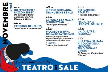 Scopri il nuovo Cartellone degli spettacoli di Novembre al Teatro del Sale